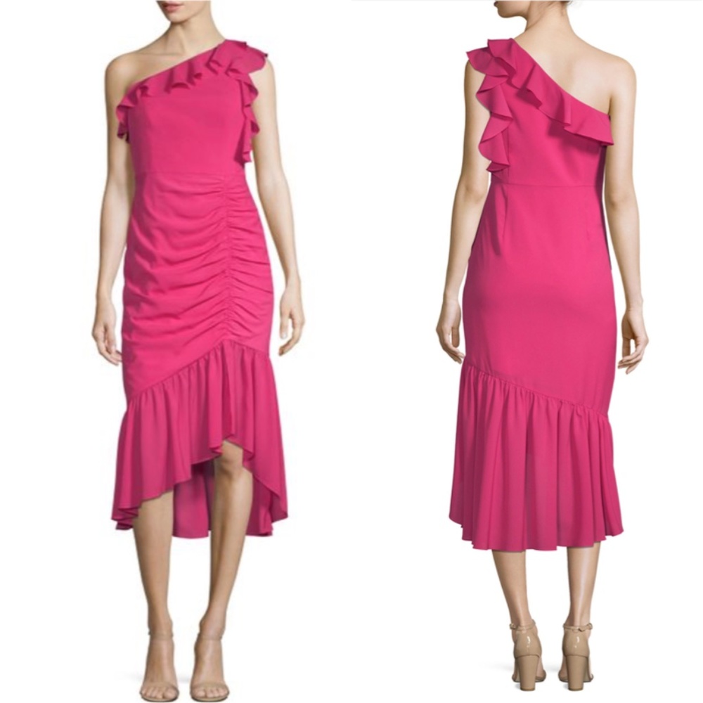 Aidan by Aidan Mattox Pink One Shoulder Dress - Picture 1 of 8